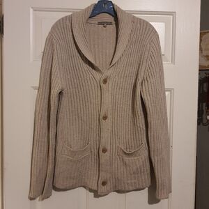 Drykorn For Beautiful People Womens Large Knit Tan Cardigan Sweater Wool Blend